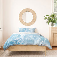 Aloha Hawaii Turtles Floral Bedding Set Aqua Marbles Glaze LT7 - Polynesian Pride