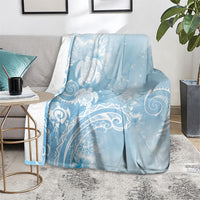 Aloha Hawaii Turtles Floral Blanket Aqua Marbles Glaze LT7 - Polynesian Pride