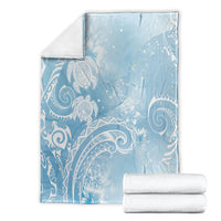 Aloha Hawaii Turtles Floral Blanket Aqua Marbles Glaze LT7 - Polynesian Pride