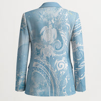 Aloha Hawaii Turtles Floral Blazer Aqua Marbles Glaze LT7 - Polynesian Pride
