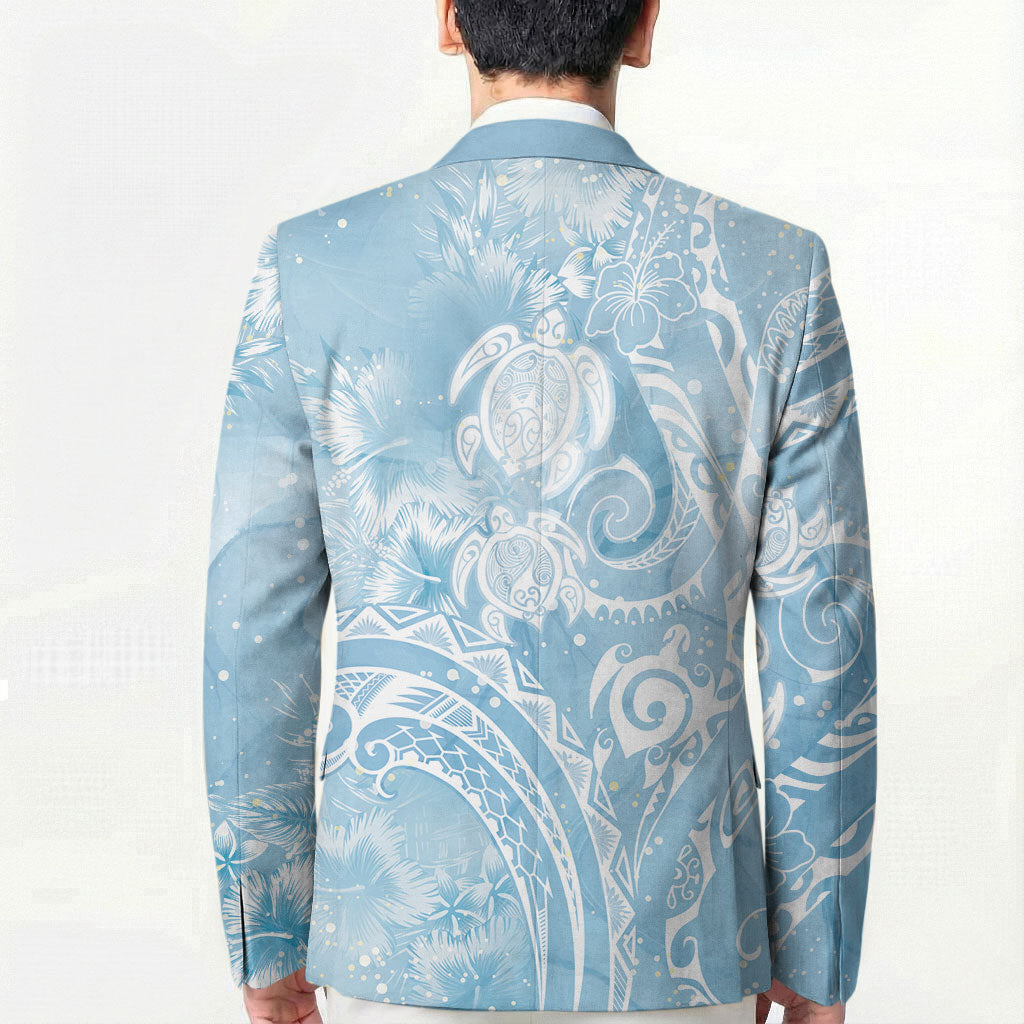 Aloha Hawaii Turtles Floral Blazer Aqua Marbles Glaze LT7 - Polynesian Pride