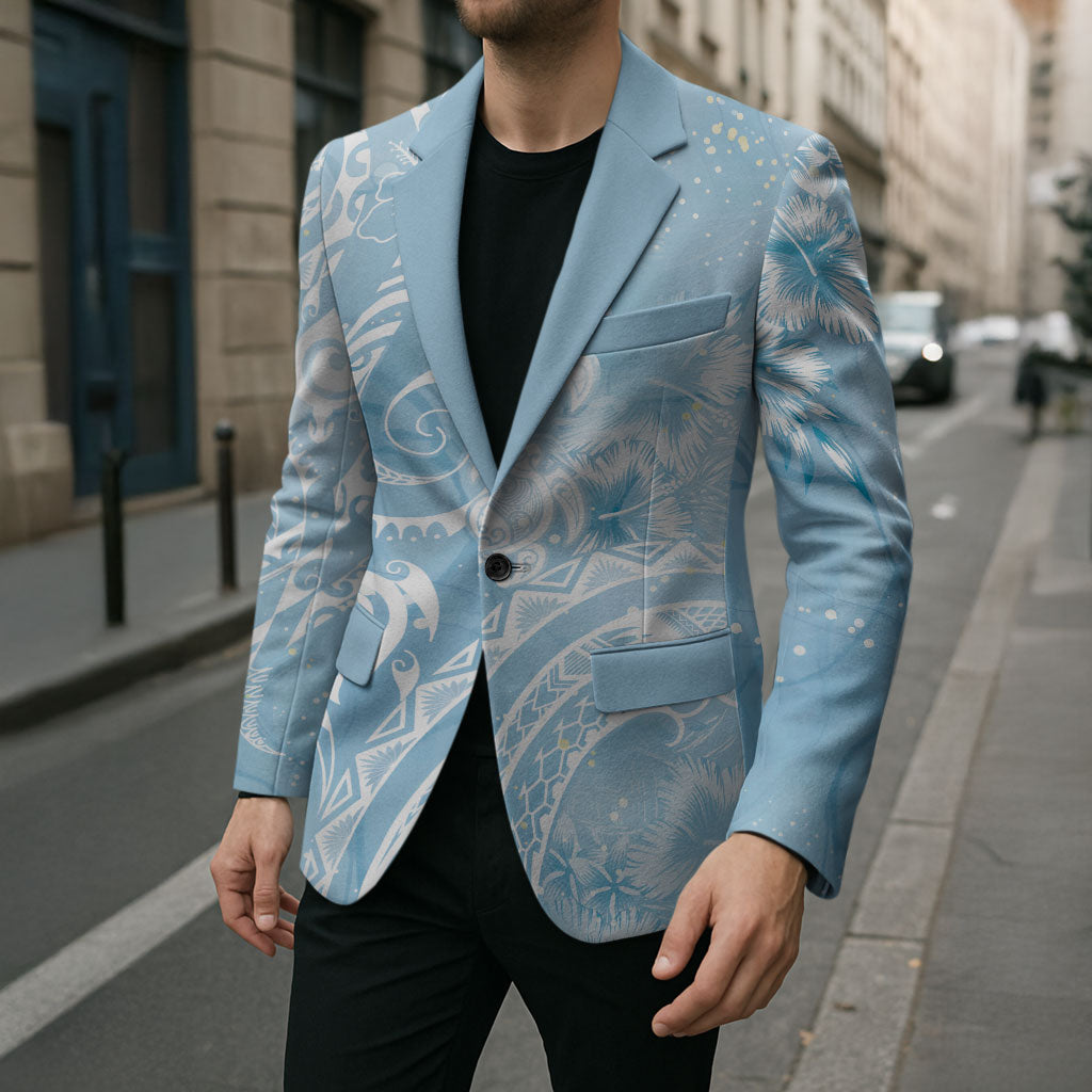 Aloha Hawaii Turtles Floral Blazer Aqua Marbles Glaze LT7 - Polynesian Pride