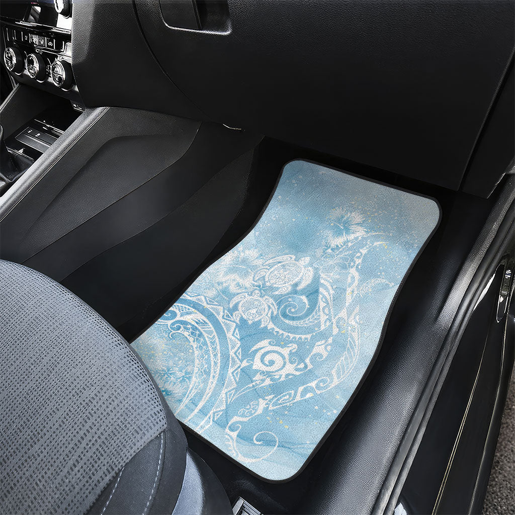 Aloha Hawaii Turtles Floral Car Mats Aqua Marbles Glaze LT7 - Polynesian Pride