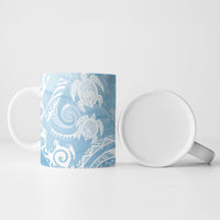 Aloha Hawaii Turtles Floral Ceramic Mug Aqua Marbles Glaze LT7 - Polynesian Pride