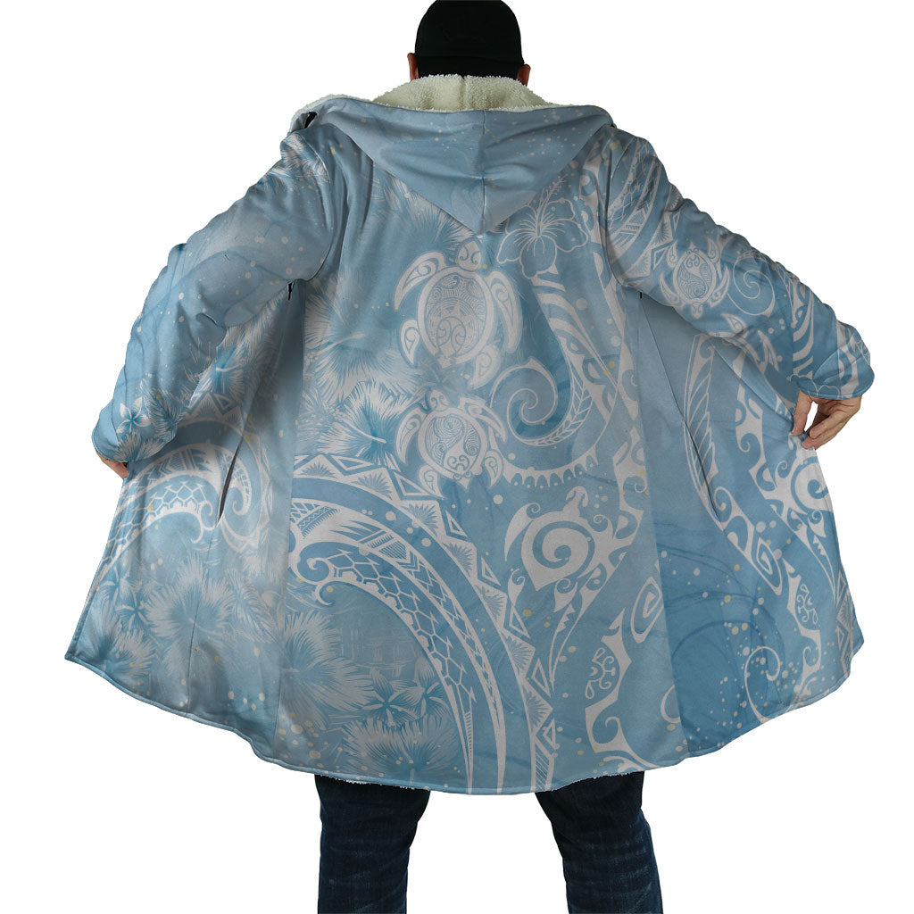 Aloha Hawaii Turtles Floral Cloak Aqua Marbles Glaze LT7 - Polynesian Pride