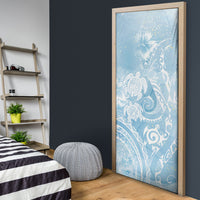Aloha Hawaii Turtles Floral Door Cover Aqua Marbles Glaze LT7 - Polynesian Pride