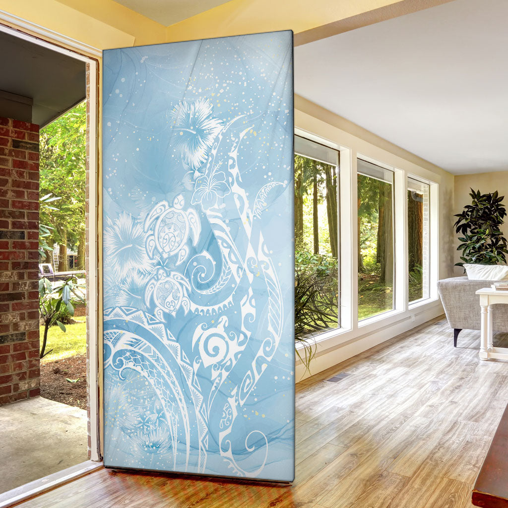 Aloha Hawaii Turtles Floral Door Cover Aqua Marbles Glaze LT7 - Polynesian Pride