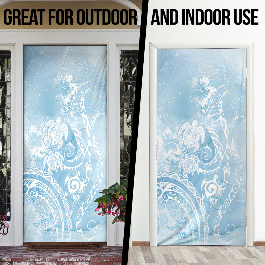 Aloha Hawaii Turtles Floral Door Cover Aqua Marbles Glaze LT7 - Polynesian Pride
