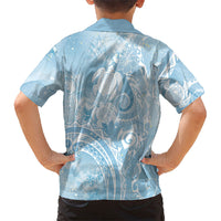 Aloha Hawaii Turtles Floral Hawaiian Shirt Aqua Marbles Glaze LT7 - Polynesian Pride