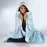Aloha Hawaii Turtles Floral Hooded Blanket Aqua Marbles Glaze LT7 - Polynesian Pride