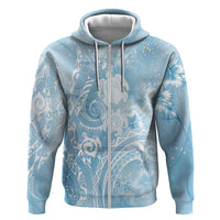 Aloha Hawaii Turtles Floral Hoodie Aqua Marbles Glaze LT7 Zip Hoodie Aqua - Polynesian Pride