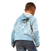 Aloha Hawaii Turtles Floral Kid Hoodie Aqua Marbles Glaze LT7 - Polynesian Pride