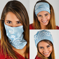 Aloha Hawaii Turtles Floral Neck Gaiter Aqua Marbles Glaze LT7 - Polynesian Pride