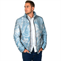 Aloha Hawaii Turtles Floral Padded Jacket Aqua Marbles Glaze LT7 - Polynesian Pride