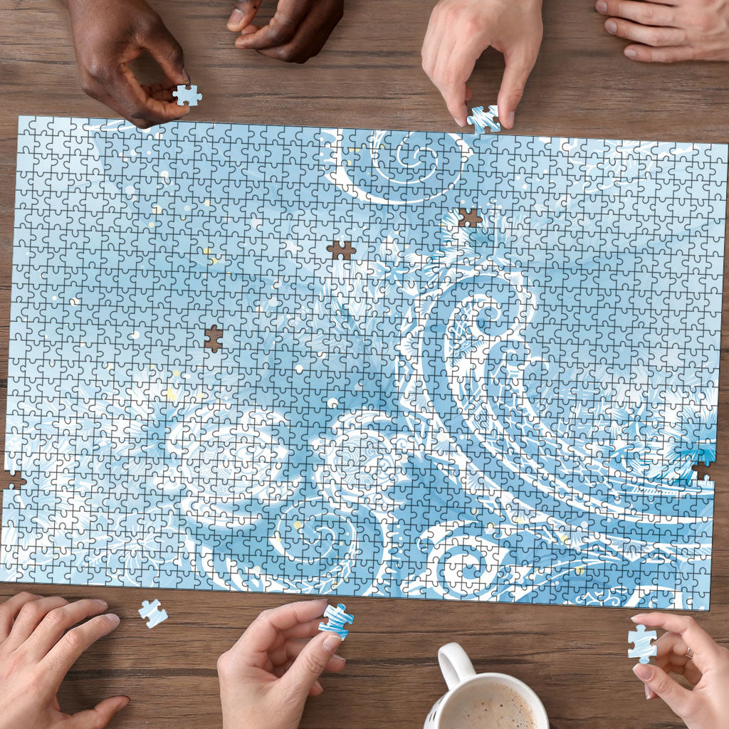 Aloha Hawaii Turtles Floral Puzzle Aqua Marbles Glaze LT7 - Polynesian Pride