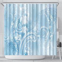 Aloha Hawaii Turtles Floral Shower Curtain Aqua Marbles Glaze LT7 - Polynesian Pride