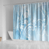 Aloha Hawaii Turtles Floral Shower Curtain Aqua Marbles Glaze LT7 - Polynesian Pride