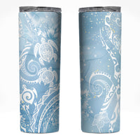 Aloha Hawaii Turtles Floral Skinny Tumbler Aqua Marbles Glaze LT7 Aqua - Polynesian Pride