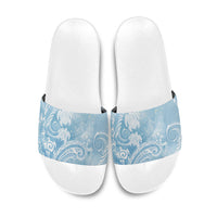 Aloha Hawaii Turtles Floral Slide Sandals Aqua Marbles Glaze LT7 Aqua - Polynesian Pride
