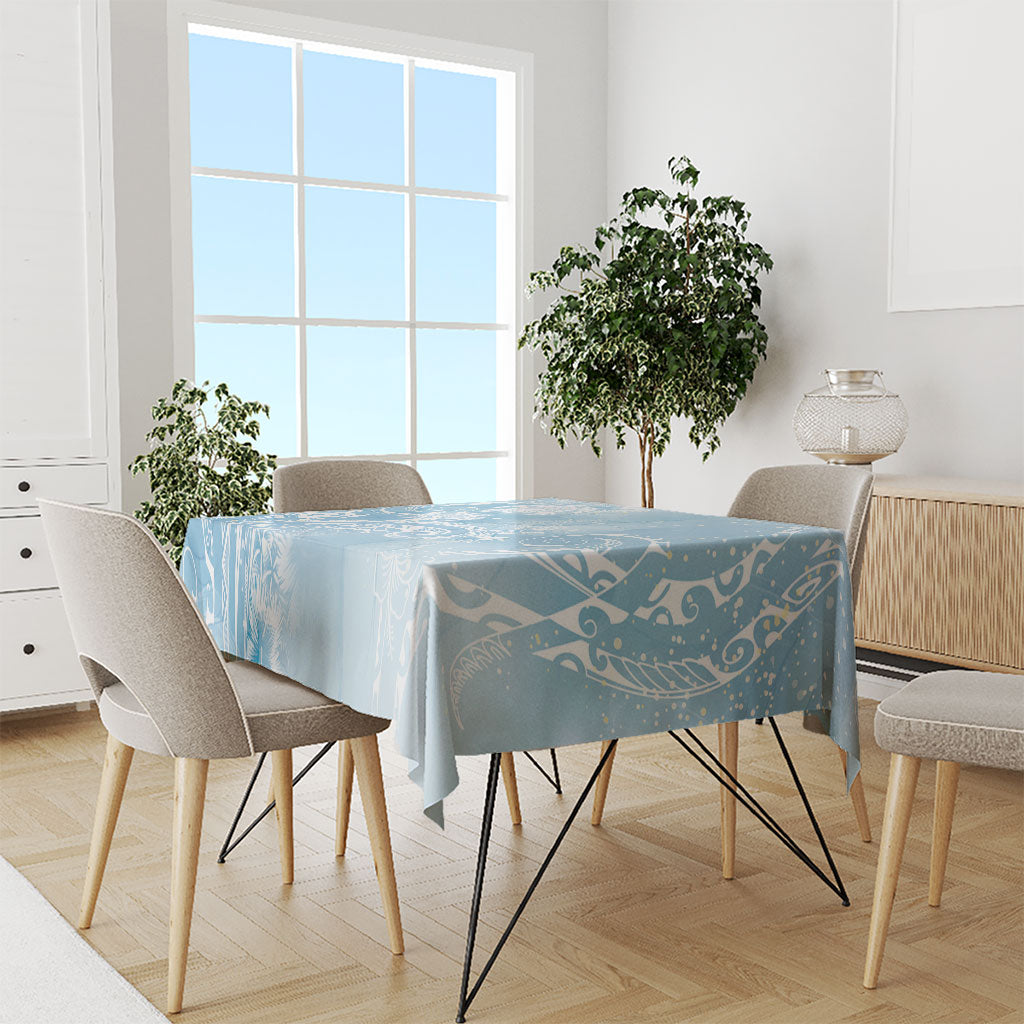 Aloha Hawaii Turtles Floral Tablecloth Aqua Marbles Glaze LT7 - Polynesian Pride