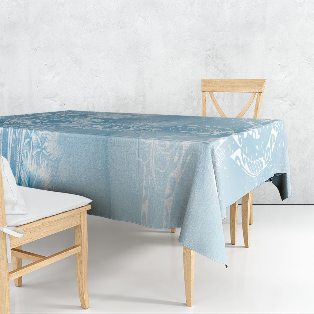 Aloha Hawaii Turtles Floral Tablecloth Aqua Marbles Glaze LT7 - Polynesian Pride