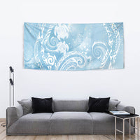 Aloha Hawaii Turtles Floral Tapestry Aqua Marbles Glaze LT7 - Polynesian Pride