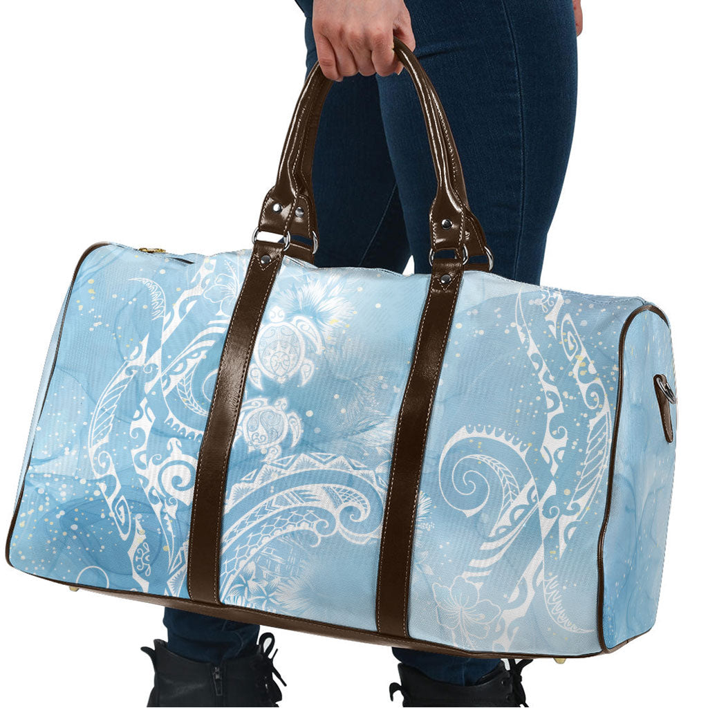 Aloha Hawaii Turtles Floral Travel Bag Aqua Marbles Glaze LT7 - Polynesian Pride