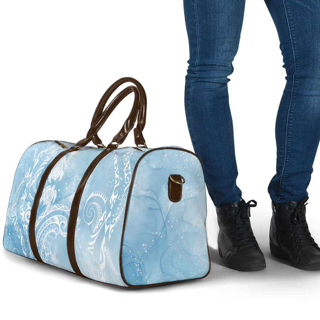 Aloha Hawaii Turtles Floral Travel Bag Aqua Marbles Glaze LT7 - Polynesian Pride