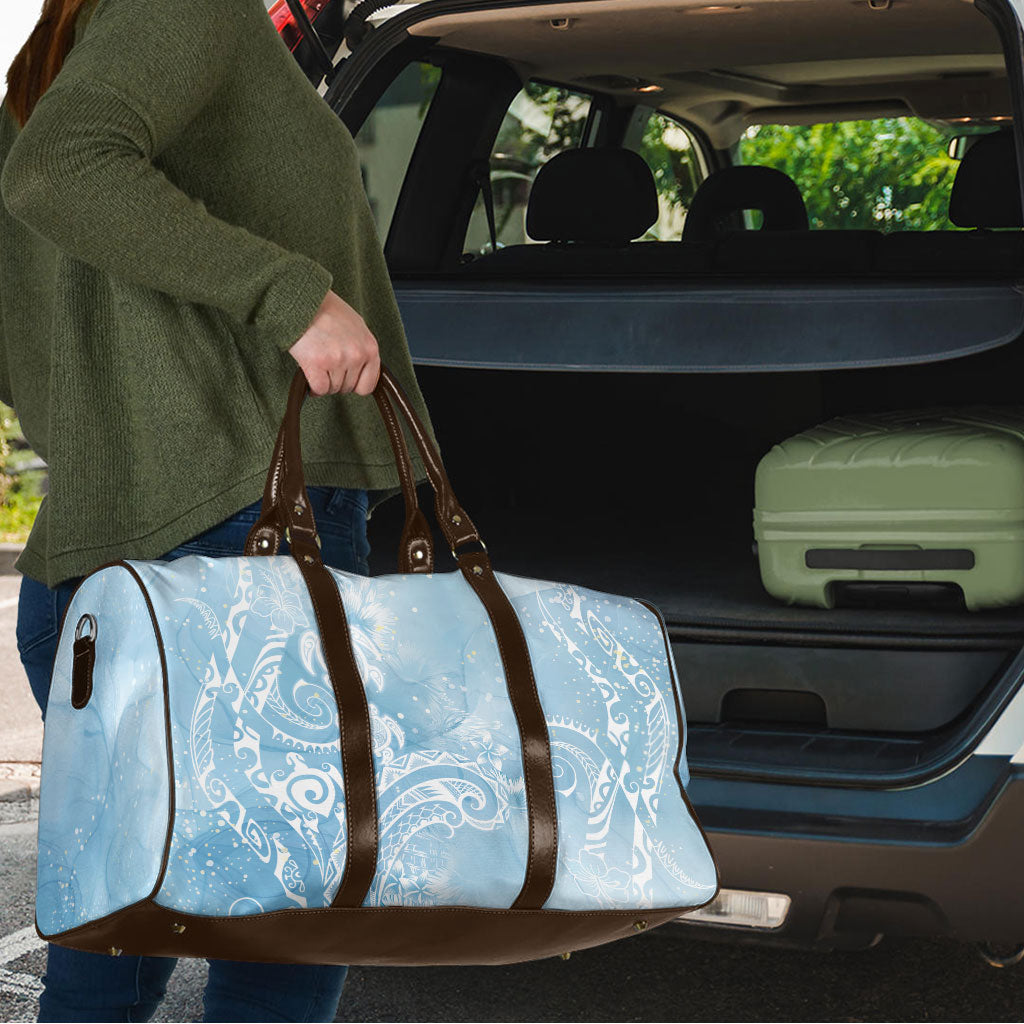 Aloha Hawaii Turtles Floral Travel Bag Aqua Marbles Glaze LT7 - Polynesian Pride