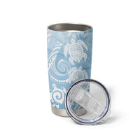 Aloha Hawaii Turtles Floral Tumbler Cup Aqua Marbles Glaze LT7 - Polynesian Pride