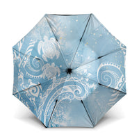 Aloha Hawaii Turtles Floral Umbrella Aqua Marbles Glaze LT7 One Size Folded 11.42 inch Opened Diameter 37.4 inch Aqua - Polynesian Pride
