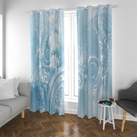 Aloha Hawaii Turtles Floral Window Curtain Aqua Marbles Glaze LT7 With Grommets Aqua - Polynesian Pride