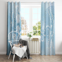 Aloha Hawaii Turtles Floral Window Curtain Aqua Marbles Glaze LT7 - Polynesian Pride