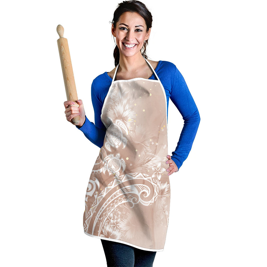 Aloha Hawaii Turtles Floral Apron Taupe Marbles Glaze LT7 - Polynesian Pride