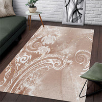 Aloha Hawaii Turtles Floral Area Rug Taupe Marbles Glaze LT7 Taupe - Polynesian Pride