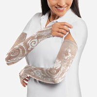 Aloha Hawaii Turtles Floral Arm Sleeves Taupe Marbles Glaze LT7 - Polynesian Pride