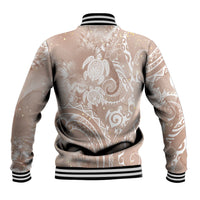 Aloha Hawaii Turtles Floral Baseball Jacket Taupe Marbles Glaze LT7 - Polynesian Pride
