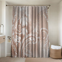 Aloha Hawaii Turtles Floral Bathroom Set Taupe Marbles Glaze LT7 Shower Curtain Only Taupe - Polynesian Pride