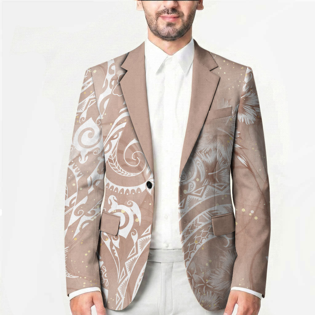 Aloha Hawaii Turtles Floral Blazer Taupe Marbles Glaze LT7 - Polynesian Pride