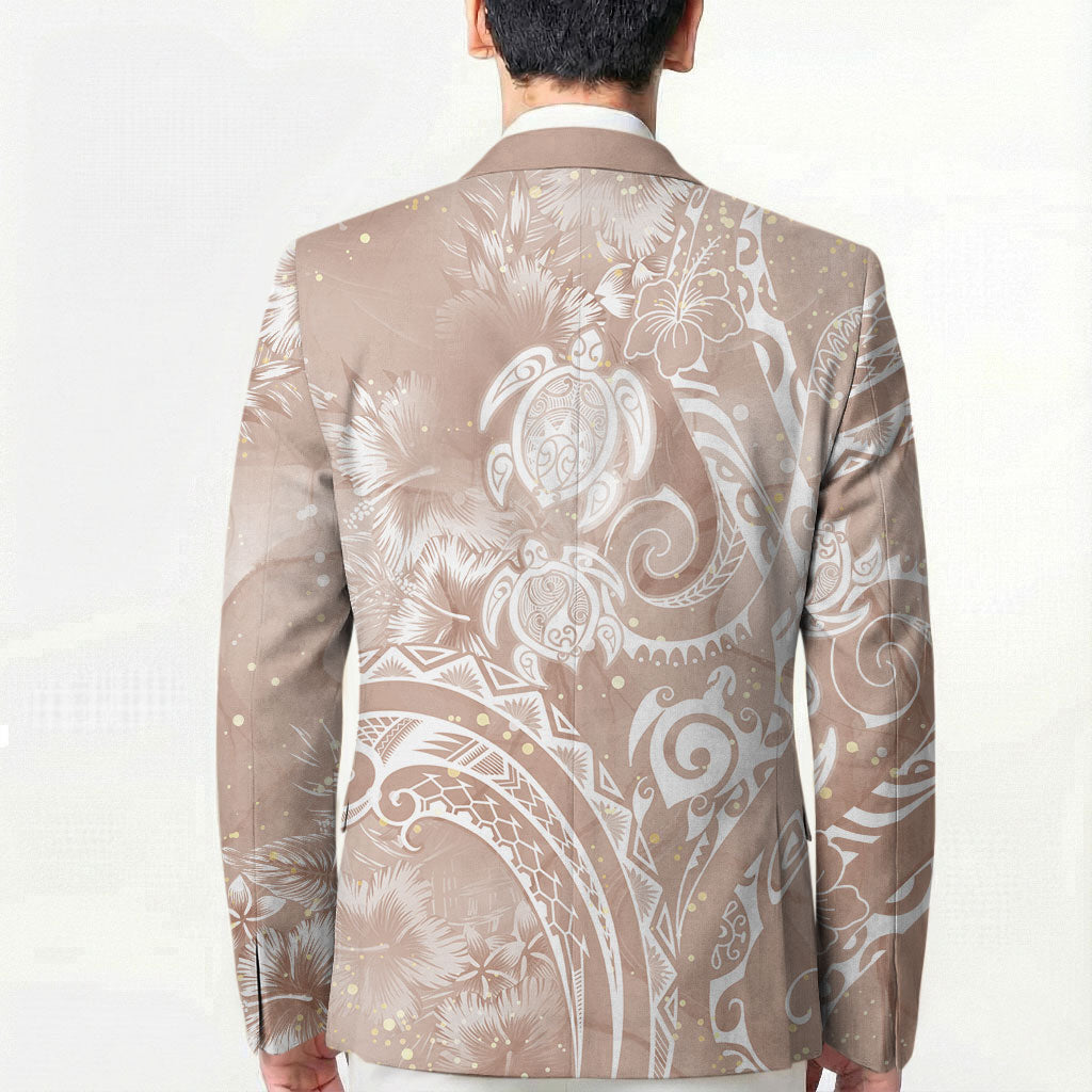 Aloha Hawaii Turtles Floral Blazer Taupe Marbles Glaze LT7 - Polynesian Pride