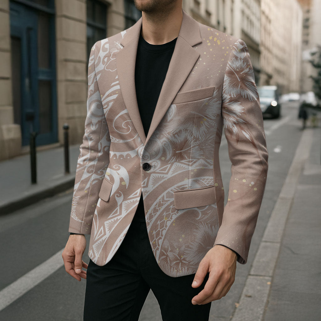 Aloha Hawaii Turtles Floral Blazer Taupe Marbles Glaze LT7 - Polynesian Pride