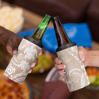 Aloha Hawaii Turtles Floral 4 in 1 Can Cooler Tumbler Taupe Marbles Glaze LT7 - Polynesian Pride