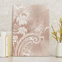 Aloha Hawaii Turtles Floral Canvas Wall Art Taupe Marbles Glaze LT7 Without Frame Taupe - Polynesian Pride
