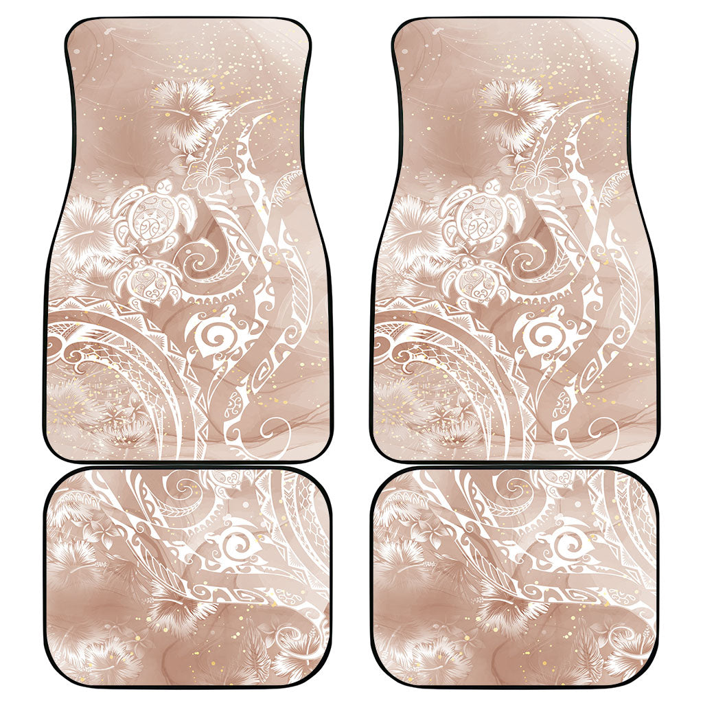 Aloha Hawaii Turtles Floral Car Mats Taupe Marbles Glaze LT7 - Polynesian Pride