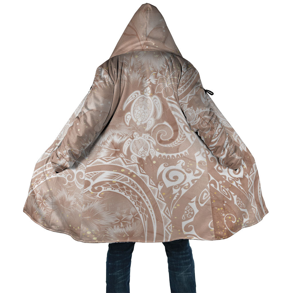 Aloha Hawaii Turtles Floral Cloak Taupe Marbles Glaze LT7 Unisex Taupe - Polynesian Pride
