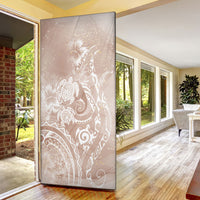 Aloha Hawaii Turtles Floral Door Cover Taupe Marbles Glaze LT7 - Polynesian Pride
