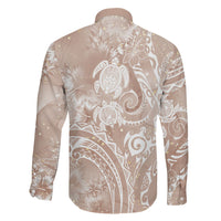 Aloha Hawaii Turtles Floral Family Matching Puletasi and Hawaiian Shirt Taupe Marbles Glaze LT7 - Polynesian Pride