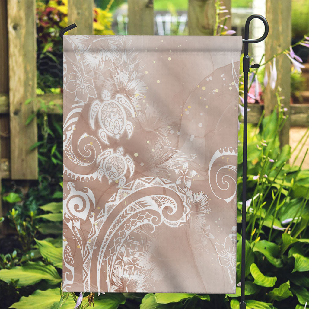 Aloha Hawaii Turtles Floral Garden Flag Taupe Marbles Glaze LT7 Garden Flag Taupe - Polynesian Pride
