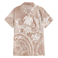Aloha Hawaii Turtles Floral Hawaiian Shirt Taupe Marbles Glaze LT7 - Polynesian Pride