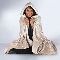 Aloha Hawaii Turtles Floral Hooded Blanket Taupe Marbles Glaze LT7 - Polynesian Pride